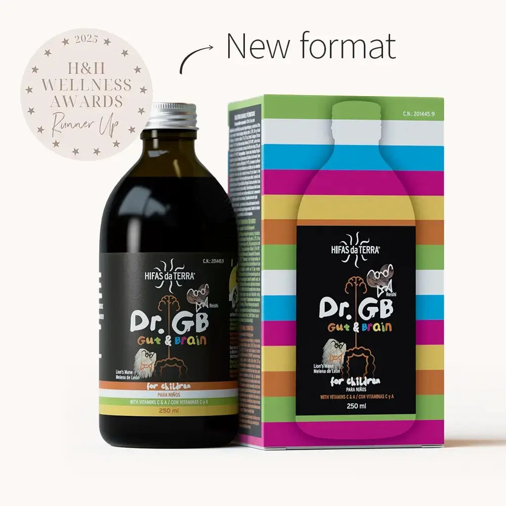 Hifas da Terra Dr. GB Gut & Brain children’s syrup 250ml bottle and box