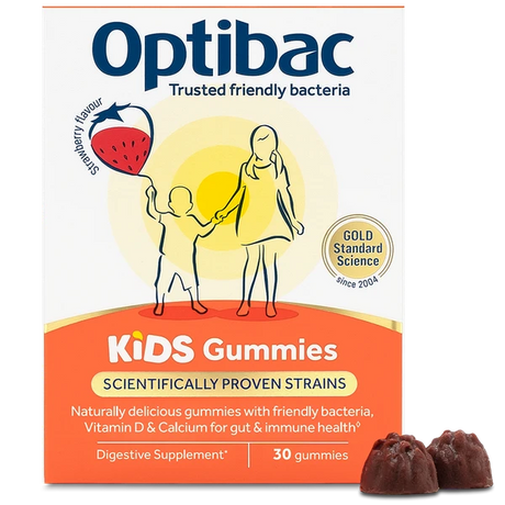 Optibac Kids Gummies strawberry flavour friendly bacteria supplement – 30 gummies